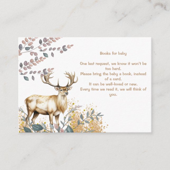 Tarjeta De Recepción Oh Deer Baby Shower Enclosure Card (Anverso)