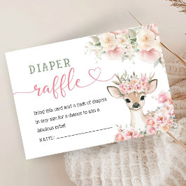 Tarjeta De Recepción Oh Deer Baby Shower Pink Diaper Raffle 