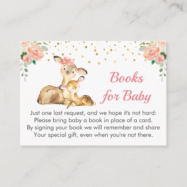 Tarjeta De Recepción Oh Deer Baby Shower Sprinkle Chica Solicitud de li (Anverso)