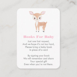 Tarjeta De Recepción Oh Deer Fawn Trae Un Libro Para Baby Shower Chica