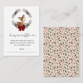 Tarjeta De Recepción Oh Deer Winter Greenery Diaper Raffle