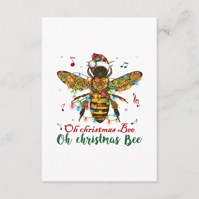 Tarjeta De Recepción Oh Feliz Regalos de Abejas de Navidad (Anverso)