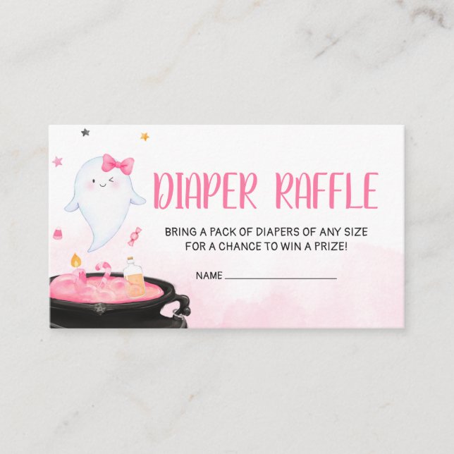 Tarjeta De Recepción Oh Sheet Ghoul Halloween Baby Shower Diaper Raffle (Anverso)