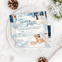Tarjeta De Recepción Oh venado de invierno Diaper Raffle Baby ducha