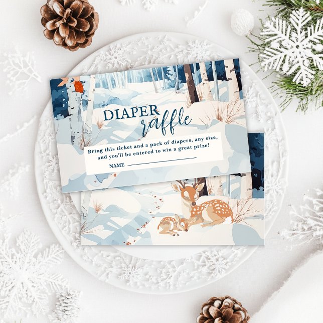 Tarjeta De Recepción Oh venado de invierno Diaper Raffle Baby ducha (Subido por el creador)