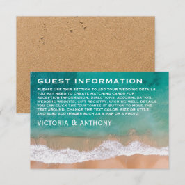 Tarjeta De Recepción Ola oceánica, detalle de bodas en la playa