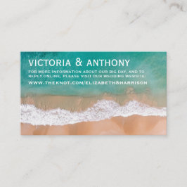 Tarjeta De Recepción Ola oceánica, sitio web de bodas en la playa