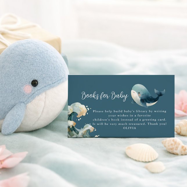 Tarjeta De Recepción Olas de ballena del océano Libros turquesa para re (Subido por el creador)