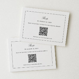 Tarjeta De Recepción Old Money Black and White Wedding RSVP 
