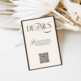 Tarjeta De Recepción Old Money Espresso Brown Wedding Details