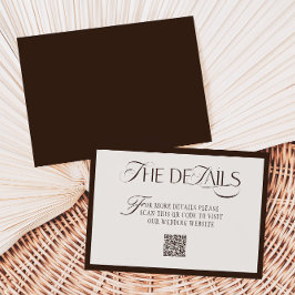 Tarjeta De Recepción Old Money Mocca Beige Wedding Details