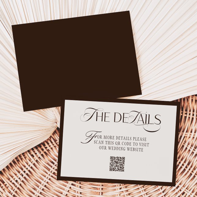 Tarjeta De Recepción Old Money Mocca Beige Wedding Details (Subido por el creador)