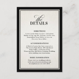 Tarjeta De Recepción Old Money Modern Formal Black Luxury Chic Details