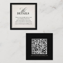 Tarjeta De Recepción Old Money Modern Formal Black Luxury Chic Wedding