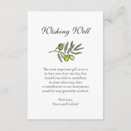 Tarjeta De Recepción Oliva. Elegante deseando bien. Boda de estilo tosc