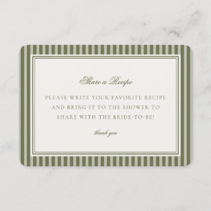 Tarjeta De Recepción Oliva Martini Verde Rayado Insertar una Receta