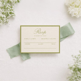 Tarjeta De Recepción Olive Estate Calligraphy Wedding RSVP Card