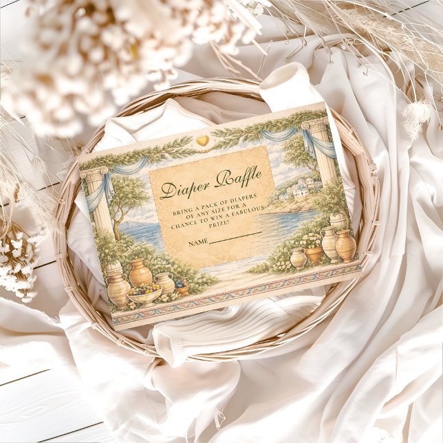 Tarjeta De Recepción Olive Garden Greek Baby Shower Diapper Raffle (Subido por el creador)