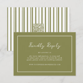 Tarjeta De Recepción Olive Green Modern Online RSVP Card