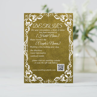 Tarjeta De Recepción Olive Minimal Elegant Wedding Enclosure Card 