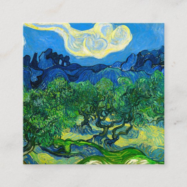Tarjeta De Recepción Olivos Van Gogh en un paisaje montañoso (Anverso)