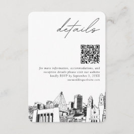 Tarjeta De Recepción Omaha Boda Detalles modernos Código QR