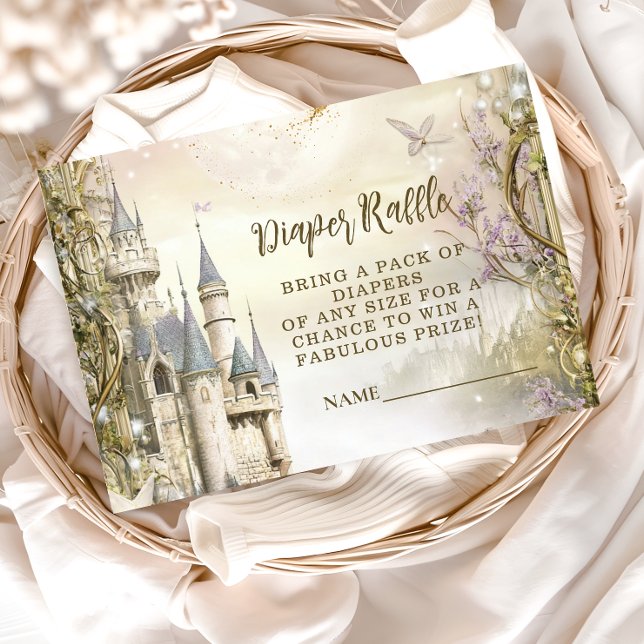 Tarjeta De Recepción Once Upon a Time Princess Castle Diapper Raffle (Subido por el creador)