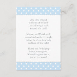 Tarjeta De Recepción One Little Request Blue Baby Shower Book