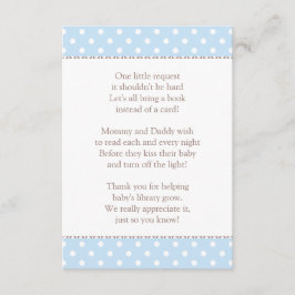 Tarjeta De Recepción One Little Request Blue Baby Shower Book