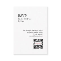 Opción de código QR RSVP blanco negro de moda