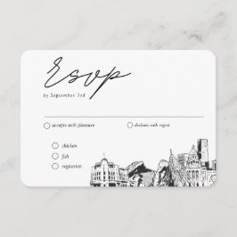 Tarjeta De Recepción Opción de comida RSVP tradicional de Denver Boda