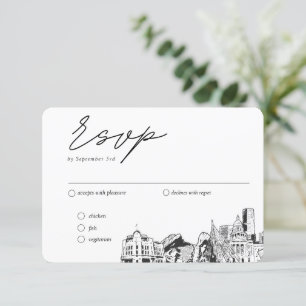Tarjeta De Recepción Opción de comida RSVP tradicional de Denver Boda