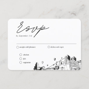 Tarjeta De Recepción Opción de comida tradicional de RSVP para boda en 