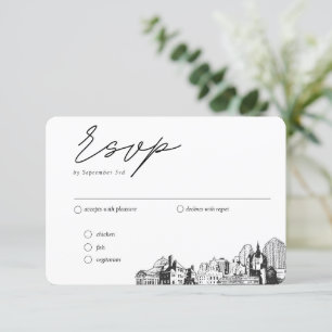 Tarjeta De Recepción Opción de comida tradicional de RSVP para boda en