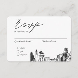 Tarjeta De Recepción Opción de comida tradicional RSVP de Houston Boda