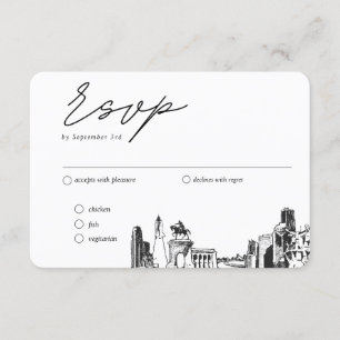 Tarjeta De Recepción Opción de comida tradicional RSVP de Houston Boda