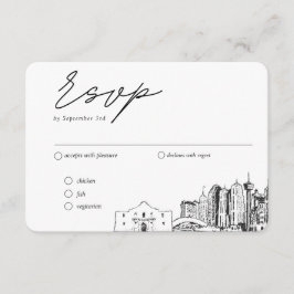 Tarjeta De Recepción Opción de comida tradicional RSVP de San Antonio B