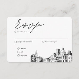 Tarjeta De Recepción Opción de comida tradicional RSVP del Boda de Bost