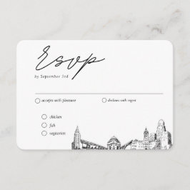 Tarjeta De Recepción Opción de comidas RSVP tradicional de Boda de búfa