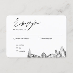 Tarjeta De Recepción Opción de comidas RSVP tradicional de Boda de búfa