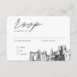 Tarjeta De Recepción Opción de comidas RSVP tradicional de Boda de colu