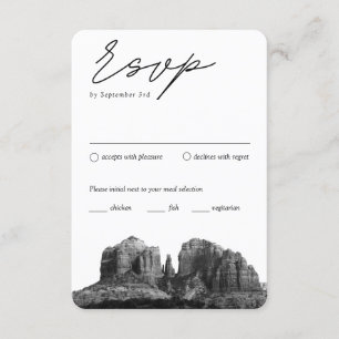 Tarjeta De Recepción Opción de comidas RSVP Tradicional de Sedona Arizo