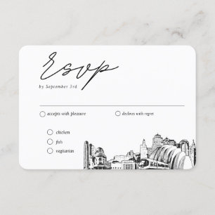Tarjeta De Recepción Opción tradicional de comidas RSVP de Kansas City 