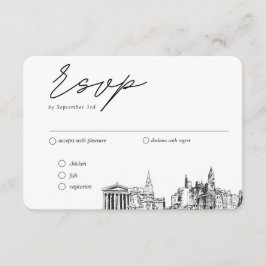 Tarjeta De Recepción Opción tradicional de comidas RSVP para Bodas de F