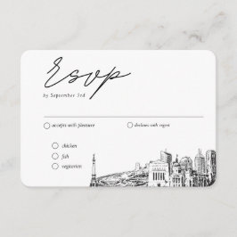 Tarjeta De Recepción Opción tradicional de comidas RSVP para Bodas de I