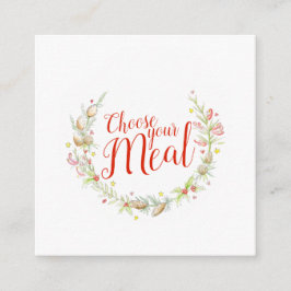 Tarjeta De Recepción Opciones de comida para navidades Elija su recinto