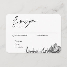 Tarjeta De Recepción Opciones de comida tradicional RSVP de San Petersb