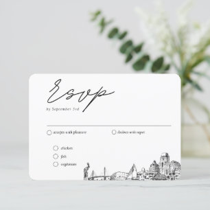 Tarjeta De Recepción Opciones de comida tradicional RSVP de San Petersb