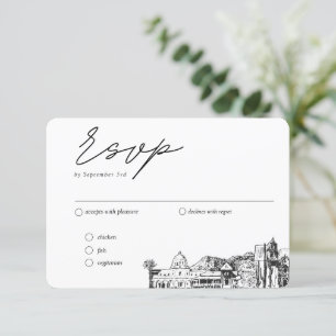 Tarjeta De Recepción Opciones de comida tradicionales para RSVP en boda