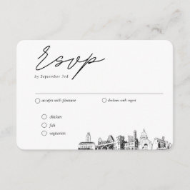 Tarjeta De Recepción Opciones de comidas de Austin Boda RSVP tradiciona